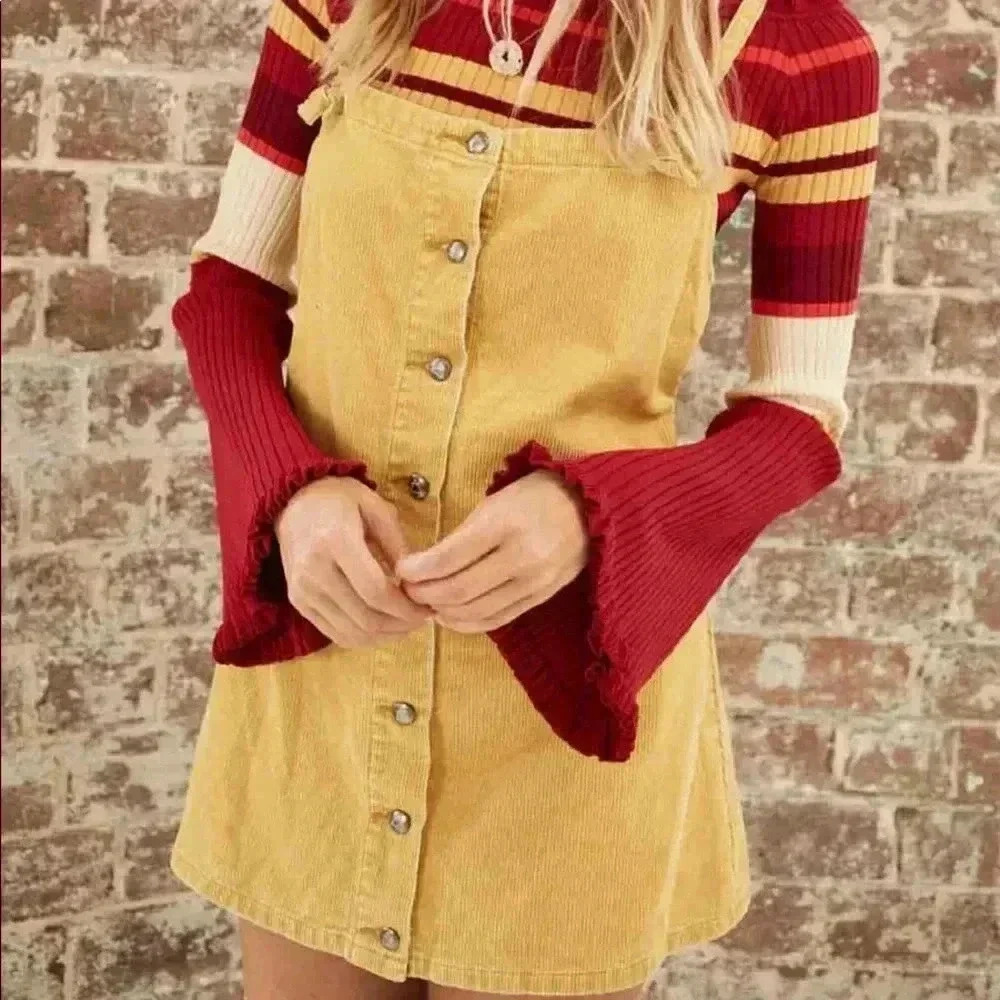 Somedays Lovin Rising Sun Pinafore Corduroy Dress